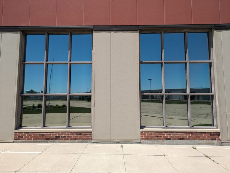 Exterior glass at the Mid America Museum of Aviation and Transportation in Sioux City